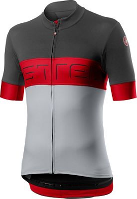 Castelli Prologo VI Jersey - Dark Gray-Red-Silver Gray - XS, Dark Gray-Red-Silver Gray